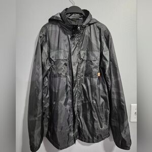 Burton Camo Hooded winter summer casual polyester zip up Raincoat Small